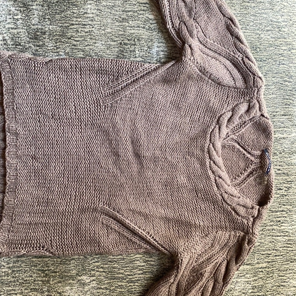 Elie Tahari taupe merino wool sweater